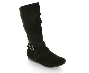 Barratts Suede Casual Boot With Buckle Detail - Junior