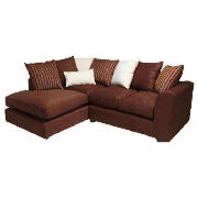 left hand facing corner sofa, chocolate