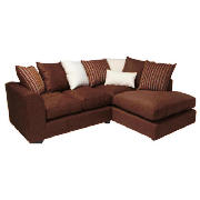 right hand facing corner sofa, chocolate
