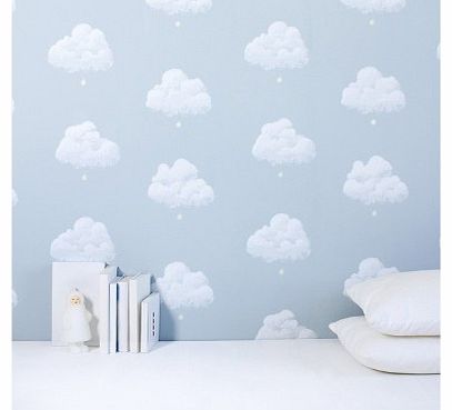 Cotton clouds wallpaper - smoky blue Blue `One