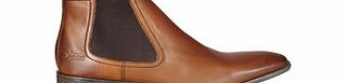 Brown leather slip-on Chelsea boots