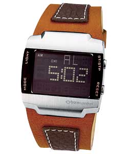 London Gents Brown LCD Cuff Watch