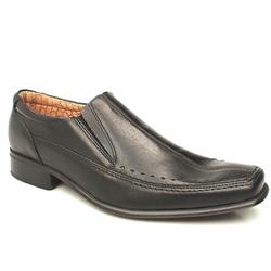 Base London Male Battle Slip On Leather Upper in Black, Tan