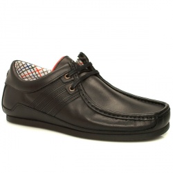 Base London Male Grid Trapper Leather Upper in Black, Tan