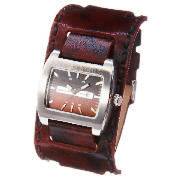 Base Mens Brown Cuff Watch