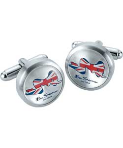 Metal Ben Sherman Sexy Lady Union Jack Cufflinks