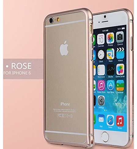 Baseus Forester Baseus Luxury Ultra Thin Slim Beauty arc Aluminum Alloy Metal Bumper Frame Case Cover for Apple iPhone 6 (4.7) (Rose Gold)