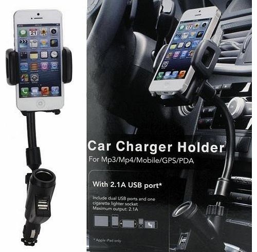 Dual USB Car Charger Cradle Mount Holder for Iphone 5 4s/4 Samsung Galaxy S4 S3 Note 2