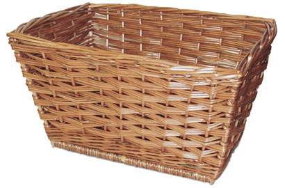 Basil Wicker Front Basket With Leather Belts