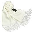 Fringed Solid Wool And Cashmere Pashmina Shawl