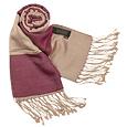 Basile Two-tone Wool and Silk Fringed Stole
