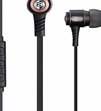 BASN M6 Earphones with Microphone DEEP BASS In-line Volume Control Noise Reduction Headphones for Apple iPhone, iPad, iPod and Samsung Galaxy HTC Android Mobile Phones (Black)