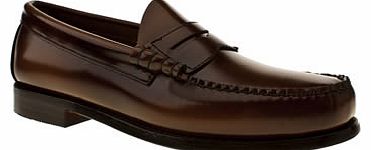 mens bass tan larson penny loafer shoes