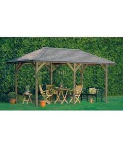 - Wooden Garden Canopy - Width 425cm