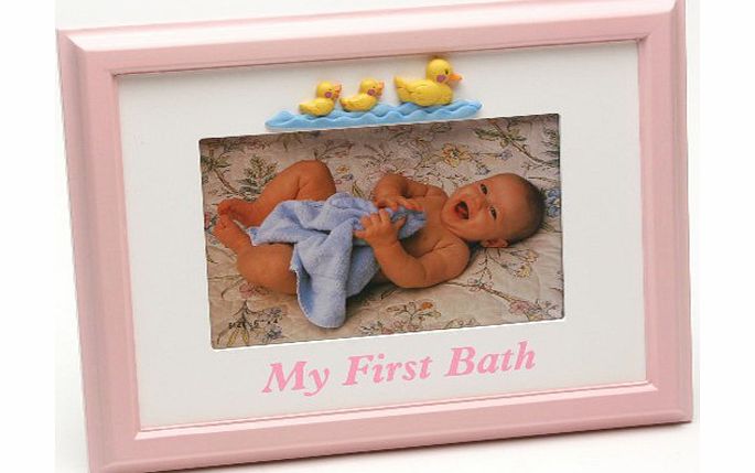 Bath Time Baby Frame Pink Baby Girl