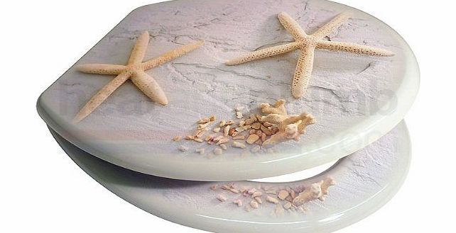 Bathextras Starfish MDF Novelty Toilet Seat with Metal Bar Hinge