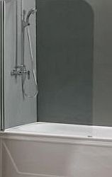 Bathroombarry Bath/Shower Screen 4mm - Rounded Edge -Pivot Action - Chrome Finish
