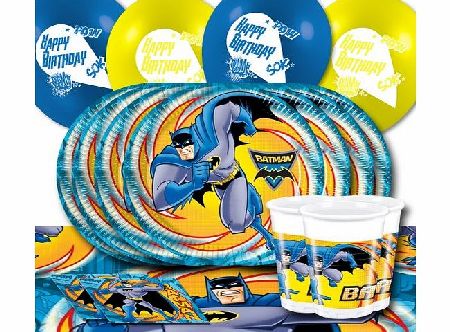 Batman Complete Party Supplies Kit For 16 With Balloons