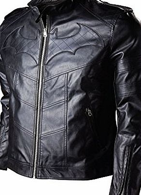 Batman Dc Comics Batman Arkham Knight Leather Effect Biker Jacket (Large, Black)