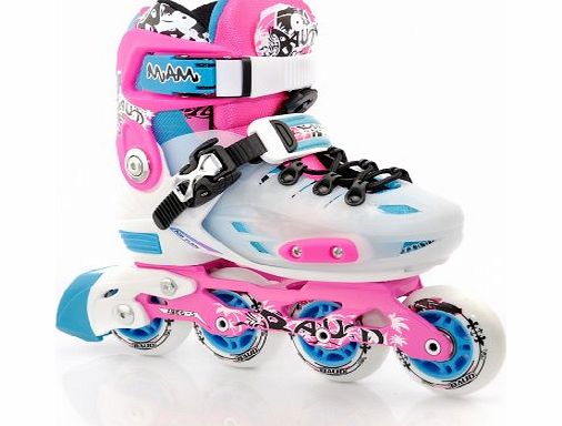 BAUD Kids Inline Roller Skates in pink,UK size:2-4
