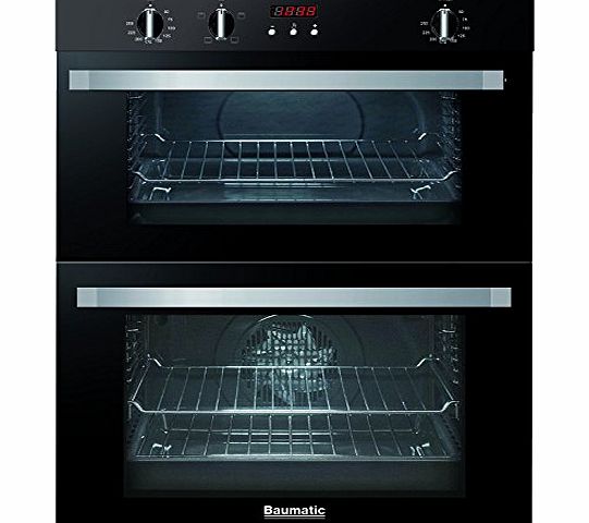 Baumatic BO796.6BL Black 72Cm Integrated Built-In Electric Double Oven