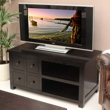 Baumhaus Kahla Solid Ash 4 Drawer DVD Storage TV Unit