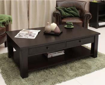 Baumhaus Kahla Solid Ash Storage Rectangular Coffee Table
