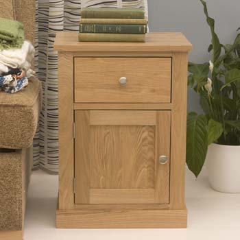 Baumhaus Maban Solid Oak 1 Door 1 Drawer Bedside Table