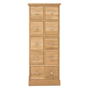 Baumhaus Maban Solid Oak 10 Drawer Chest