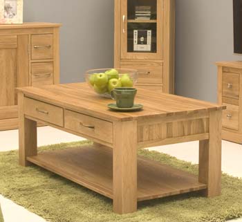 Baumhaus Maban Solid Oak Storage Rectangular Coffee Table