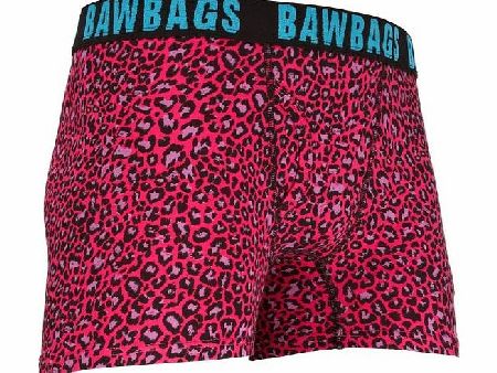 Bawbags Mens Bawbags Fitted Boxers - Leopard Pink