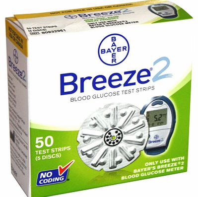 Bayer Breeze 2 Blood Glucose Test Strips (50