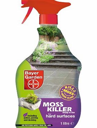Bayer Garden 80961448 1L Ready to Use Moss Killer for Hard Surfaces