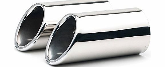 Baytter Stainless Steel Exhaust Pipe Tail Muffler Tip Trim 7.5cm Diameter Silver