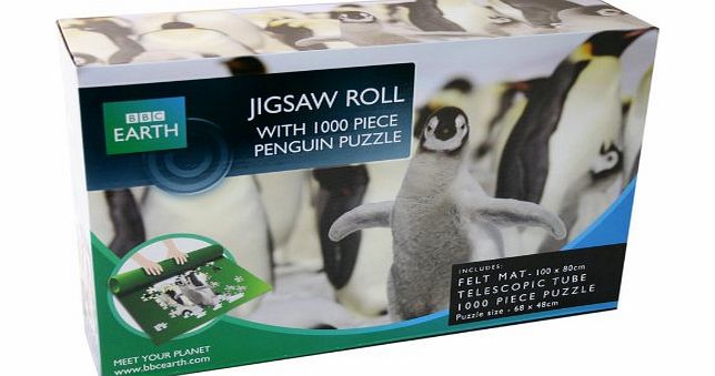 BBC Earth 1000 Piece Jigsaw Puzzle With Jigsaw Roll - Penguin