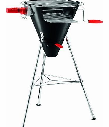 UKayed BBQ Cone Charcoal Grill with electric rotating rotisserie in Black