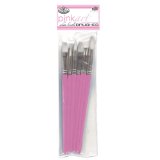 Pink Art 10 Pc White Bristle Brush Set
