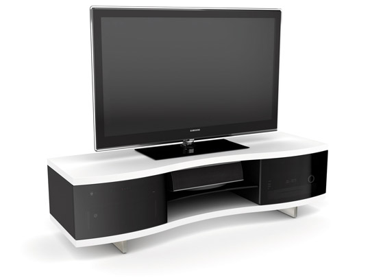 BDI Ola 8137 Satin White Curved TV Cabinet 8137SW