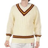 BDM Nicolls Cricket Sweater Maroon/Gold Extra Lge