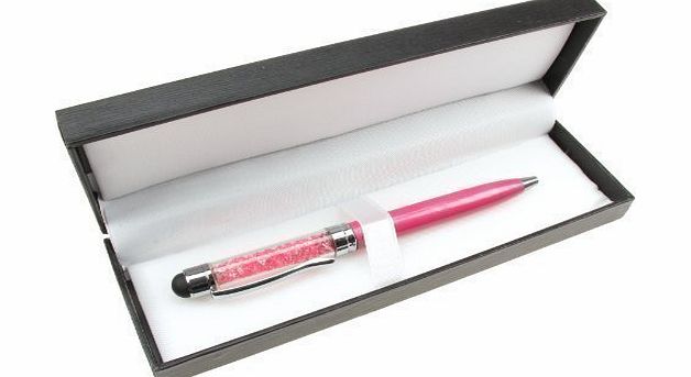 BeadBonkersUK Pink Executive Ballpoint Pen/Stylus With Crystals and Gift Box Perfect Professional Present - Suitable for Touch Screen Devices Including: Tablet, Smartphone, iPad and iPhones