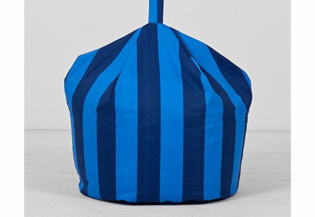 Large Childrens Kids Navy Royal Blue Stripe Cotton Beanbag Bean Bag with Filling