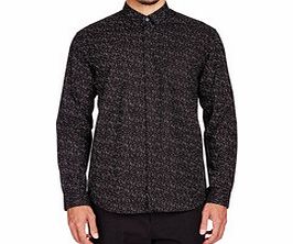 BEANPOLE Black and white cotton dash print shirt