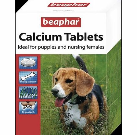 Beaphar Calcium Tablets pet dog cat food supplement bone strength
