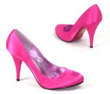 BEARPAW Garage Shoes - Elegance - Womens High Heel Shoe - Pink Satin Size 6 UK