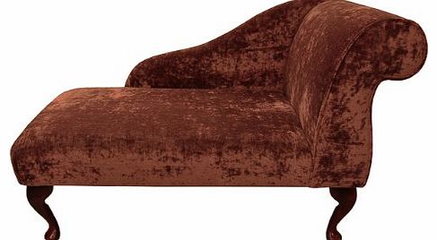 Beaumont 41`` Mini Chaise Longue in a Copper Velvet Chenille Fabric