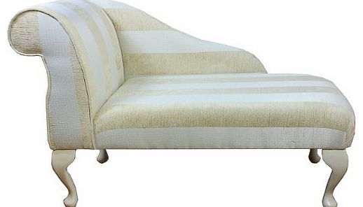 Beaumont 41`` Mini Chaise Longue in a Gold Stripe Fabric