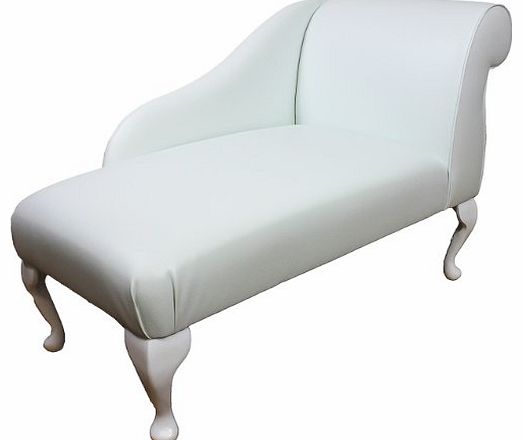 41`` Mini Chaise Longue in a White Faux Leather