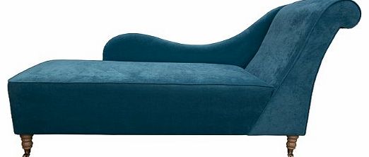 Beaumont 72`` Monaco Style Chaise Longue in a Teal Danza Fabric