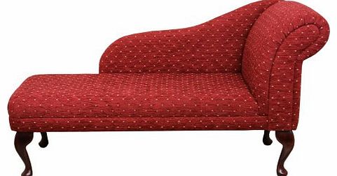 Beaumont Beautiful 52`` Chaise longue in a Rich Red Diamond Chenille