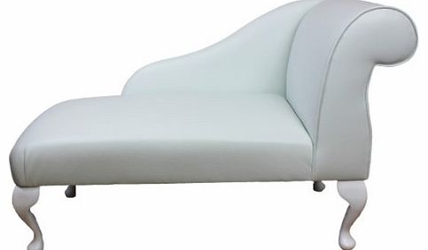 Beaumont Gorgeous Mini Chaise Longue in a Frozen White Vinyl